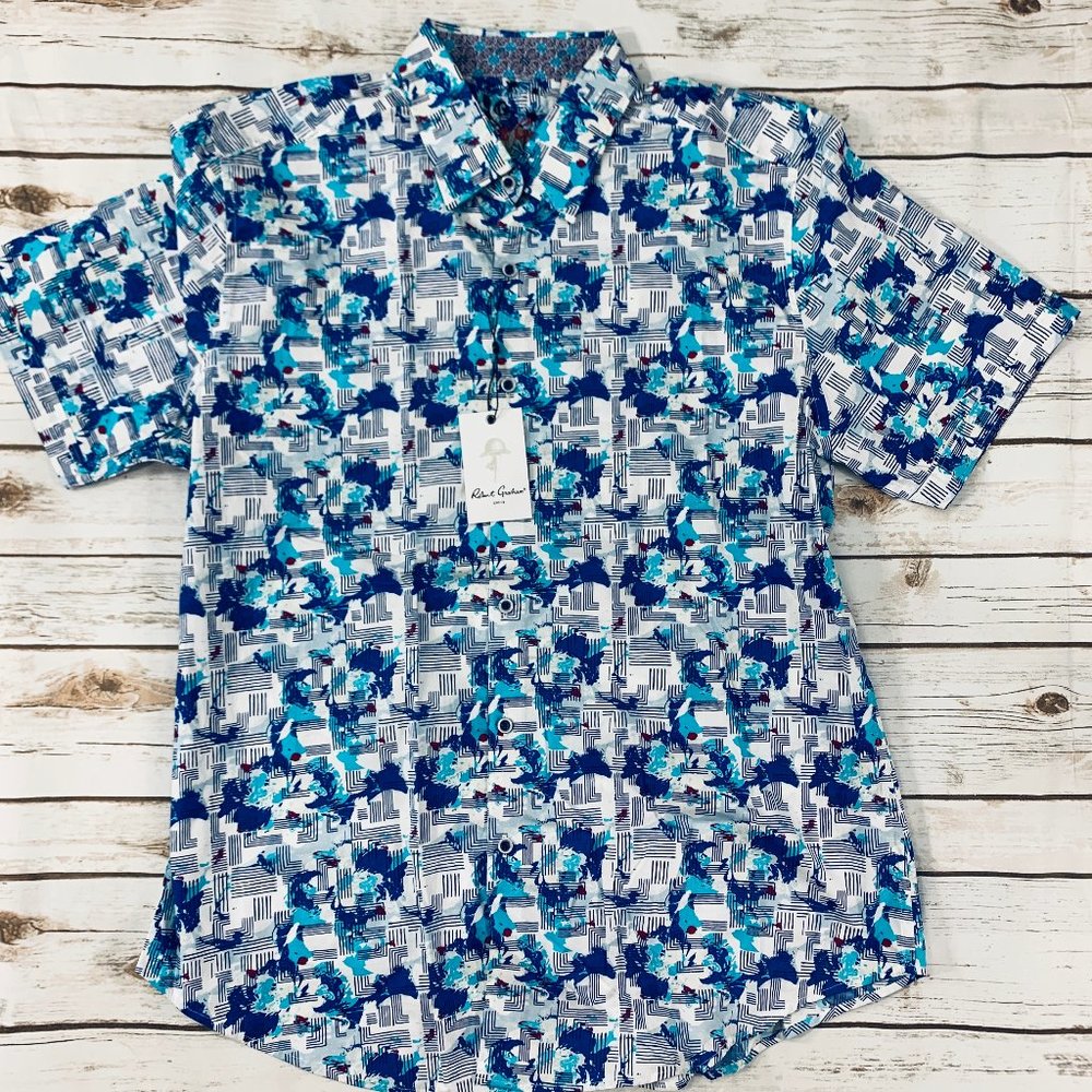 Robert Graham Men's Shirt Blue White XL NWT